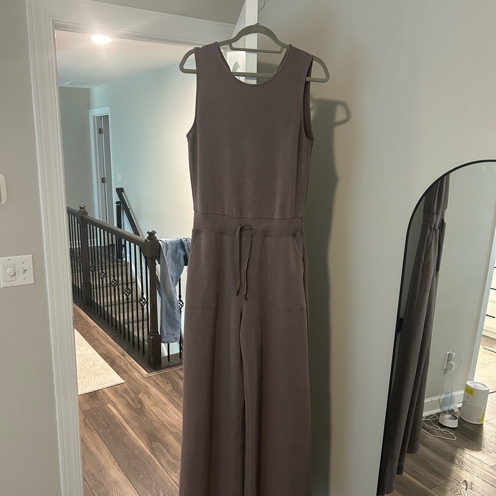 SPANX Sleeveless Taupe Jumpsuit Flare leg
